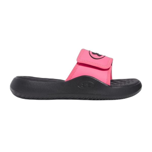 Klapki damskie Under Armour Ignite Pro 8. Czerwone klapki damskie Under Armour, bez wzorów, z materiału, bez obcasa, bez zapięcia. Za 267.00 zł.