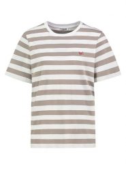 Sublevel Koszulka w kolorze jasnobrązowo-białym rozmiar: M. Białe bluzki damskie Sublevel, m, bez wzorów, z bawełny, bez kołnierzyka, bez ramiączek. Za 43.99 zł.