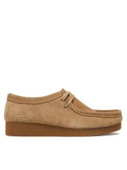 Clarks Półbuty WallabeeEvoSh 261747474 Beżowy. Brązowe półbuty damskie Clarks, bez wzorów, ze skóry, bez obcasa, na płaskiej podeszwie, bez zapięcia. Za 349.99 zł.