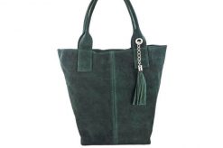 Shopper bag skórzany BARBERINI'S c. zielony 375/8-42. Zielone shopper bag Barberinis, bez wzorów, ze skóry, bez dodatków. Za 199.99 zł.
