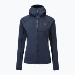 Bluza trekkingowa damska Rab Superflux Hoody. Niebieskie bluzy damskie RAB, bez wzorów, bez kaptura. Za 369.99 zł.