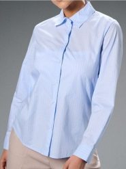 Koszula regular fit w paski - błękitny. Niebieskie koszule damskie Sinsay, l, bez wzorów, bez kołnierzyka, bez ramiączek. Za 39.99 zł.