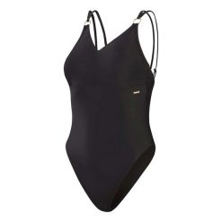 Damski kostium kąpielowy 1-częściowy Speedo Strappy. Czarne stroje jednoczęściowe Speedo, bez wzorów. Za 259.99 zł.