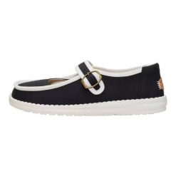HEYDUDE Damskie Mokasyny Wendy Jane Washed Twill. Białe mokasyny damskie Hey dude, z materiału, bez obcasa. Za 329.00 zł.