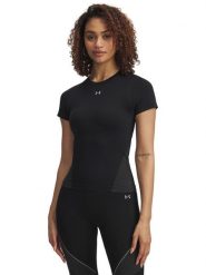 Under Armour Koszulka funkcyjna w kolorze czarnym rozmiar: L. Czarne koszulki damskie Under Armour, l, bez wzorów, z materiału, bez kołnierzyka, bez ramiączek. Za 157.35 zł.