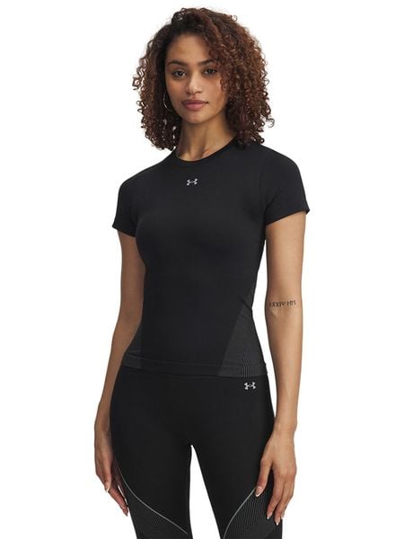 Under Armour Koszulka funkcyjna w kolorze czarnym rozmiar: L. Czarne koszulki damskie Under Armour, l, bez wzorów, z materiału, bez kołnierzyka, bez ramiączek. Za 144.24 zł.