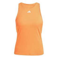 Koszulka Tennis Climacool Y-Tank. Brązowe koszulki damskie Adidas, bez wzorów, bez kołnierzyka, bez ramiączek. Za 239.00 zł.