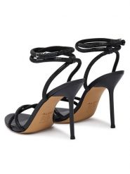 Aldo Sandały Manaelden 14011265 Czarny. Czarne sandały damskie ALDO, bez wzorów, z materiału, bez obcasa, na szpilce, bez zapięcia. Za 419.99 zł.