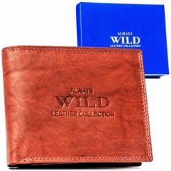 Portfel skórzany Always Wild AW-N6-MAL brązowy. Brązowe portfele damskie Always Wild, bez wzorów, ze skóry. Za 45.00 zł.