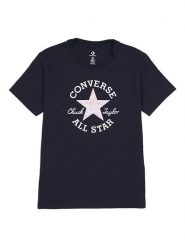 Converse Koszulka w kolorze granatowym rozmiar: XS. Niebieskie bluzki damskie Converse, xs, bez wzorów, bez kołnierzyka, bez ramiączek. Za 74.63 zł.