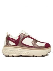 TWINSET Sneakersy 252TCP01C Bordowy. Czerwone obuwie sportowe damskie Twinset, ze skóry, bez zapięcia. Za 889.99 zł.