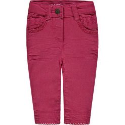 Spodnie w kolorze różowym. Czerwone spodnie niemowlęce Kanz, z aplikacjami, ze skóry ekologicznej. W wyprzedaży za 62.95 zł.