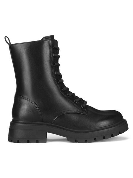 Jenny Fairy Trzewiki WYL3881-4 Czarny. Czarne botki damskie Jenny Fairy, ze skóry, bez obcasa, na płaskiej podeszwie, bez zapięcia. Za 169.99 zł.