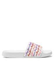 Pepe Jeans Klapki Slider Set W PLS70145 Biały. Białe klapki damskie Pepe Jeans, bez wzorów, z jeansu, bez obcasa, bez zapięcia. W wyprzedaży za 129.99 zł.