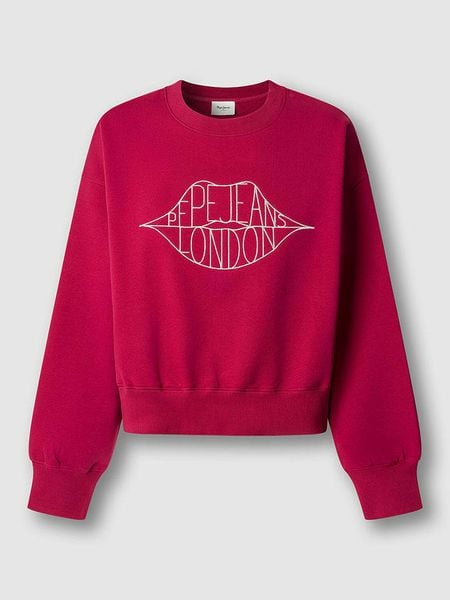 Pepe Jeans Bluza "Bernis" w kolorze czerwonym rozmiar: XL. Czerwone bluzy damskie Pepe Jeans, xl, bez wzorów, z bawełny, bez kaptura. Za 144.95 zł.