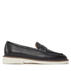 Lordsy Pollini. Czarne półbuty damskie Pollini, bez wzorów, bez obcasa, bez zapięcia. Za 1,469.00 zł.