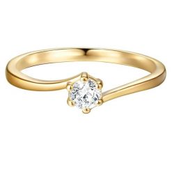 Trilani Pierscionek aus Sterling Silber in Gelbgold mit Zirkonia Pierścionki 1 ct Damski. Białe pierścionki damskie Trilani, z cyrkonią, pozłacane. Za 209.99 zł.