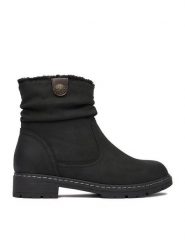 Clara Barson Botki CEO-CORNY H221008 Czarny. Czarne botki damskie Clara Barson, z materiału, bez obcasa, na płaskiej podeszwie, bez zapięcia. Za 159.99 zł.