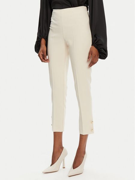 Rinascimento Spodnie materiałowe CFC0122858003 Écru Regular Fit. Spodnie materiałowe damskie Rinascimento, bez wzorów, z materiału. Za 219.99 zł.