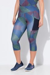 Damskie Legginsy funkcyjne 3/4 szybkoschnące. Niebieskie legginsy damskie Ulla Popken, plus size, bez wzorów, z elastanu, z podwyższonym stanem. Za 191.99 zł.