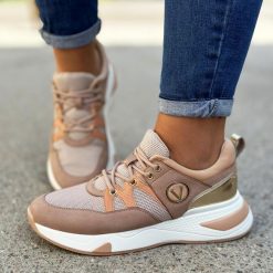 Różowe sneakersy półbuty damskie Vinceza 10727. Czerwone obuwie sportowe damskie VINCEZA, z tkaniny, bez zapięcia. Za 149.00 zł.