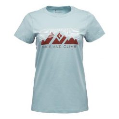 Koszulka turystyczna damska Black Diamond Rise And Climb. Niebieskie bluzki damskie Black Diamond, xl, bez wzorów, bez kołnierzyka, bez ramiączek. Za 212.00 zł.