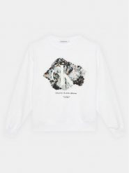 Calvin Klein Jeans Bluza Crystal Graphic IG0IG02306 Biały Regular Fit. Białe bluzy dziewczęce Calvin Klein Jeans, bez wzorów, z bawełny, bez ramiączek, bez kaptura. Za 379.99 zł.