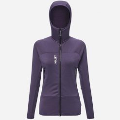Bluza turystyczna damska Millet Fusion Grid Hoodie active fit Polartec PowerGrid. Czarne bluzy damskie Millet, s, bez wzorów, z elastanu, z kapturem. Za 578.51 zł.