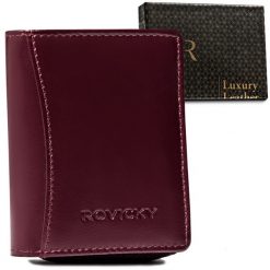 Portfel skórzany Rovicky R-RD-34-GCL Plum fioletowy. Fioletowe portfele damskie ROVICKY, bez wzorów, ze skóry. Za 41.59 zł.