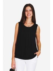 ASSUILI Bluzka w kolorze czarnym rozmiar: 42. Czarne bluzki damskie Assuili, bez wzorów, klasyczne, bez kołnierzyka, bez ramiączek. Za 78.66 zł.