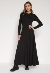 Czarna Bawełniana Sukienka o Rozkloszowanym Kroju Tuselenea. Czarne sukienki damskie Born2be, bez wzorów, z bawełny, eleganckie, bez ramiączek. Za 159.99 zł.