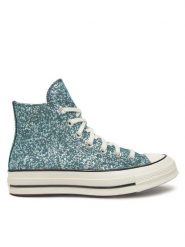 Converse Trampki Chuck 70 Glitter Hi A10097C 486 Niebieski. Niebieskie trampki damskie Converse, bez wzorów, z materiału, bez zapięcia. Za 309.99 zł.