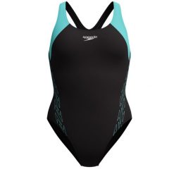 Strój kąpielowy damski Speedo HyperBoom Racerback. Czarne stroje jednoczęściowe Speedo, bez wzorów. Za 214.99 zł.