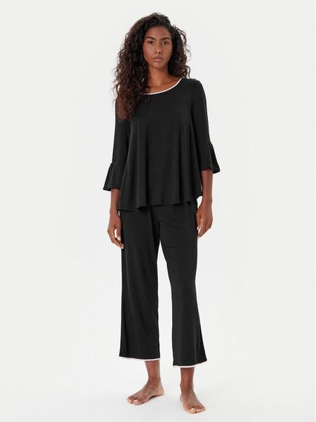 Kate Spade Piżama KSI01506 Czarny Regular Fit. Czarne piżamy damskie Kate Spade, bez wzorów, bez ramiączek. Za 289.99 zł.