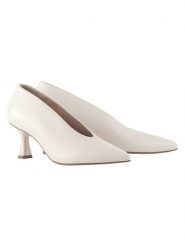 Högl Skórzane czółenka "Jil" w kolorze kremowym rozmiar: 38. Brązowe czółenka damskie Högl, bez wzorów, bez obcasa, na szpilce. Za 366.28 zł.