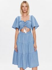 Pepe Jeans Sukienka codzienna Aitana PL953225 Niebieski Regular Fit. Niebieskie sukienki damskie Pepe Jeans, bez wzorów, z bawełny, bez ramiączek. Za 309.99 zł.