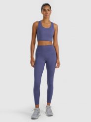 4F Legginsy treningowe szybkoschnące damskie - granatowe M. Niebieskie legginsy damskie 4F, m, bez wzorów, z dzianiny. Za 119.99 zł.