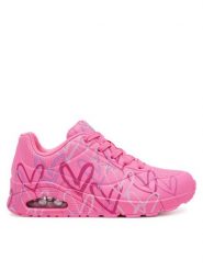 Skechers Sneakersy Uno - Spread the Love 155507/HTPK Różowy. Czerwone obuwie sportowe damskie Skechers, ze skóry, bez zapięcia. Za 289.99 zł.