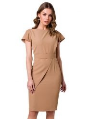Stylove Sukienka w kolorze beżowym rozmiar: L. Brązowe sukienki damskie Stylove, bez wzorów, bez ramiączek. Za 245.38 zł.