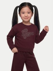 Guess Bluza J6YQ05 K3899 Bordowy Regular Fit. Czerwone bluzy dziewczęce Guess, z aplikacjami, z bawełny, bez ramiączek, bez kaptura. Za 174.99 zł.