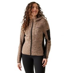 Damska Bluza Polarowa Kemilia. Brązowe bluzy damskie Regatta, na zimę, xl, bez wzorów, z dzianiny, z kapturem. Za 98.99 zł.