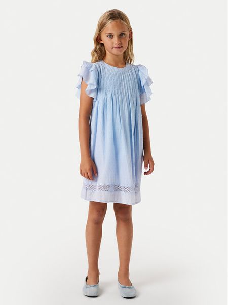 NAME IT Sukienka letnia 13240423 Błękitny Regular Fit. Niebieskie sukienki dziewczęce Name it, bez wzorów, z bawełny, bez ramiączek, proste. Za 179.99 zł.