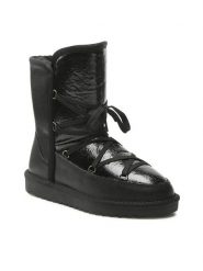 Lasocki Botki WFA1634-11Z Czarny. Czarne botki damskie Lasocki, ze skóry, bez obcasa, na płaskiej podeszwie, bez zapięcia. Za 199.99 zł.