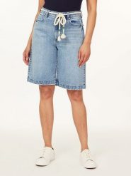 Scotch & Soda Bermudy dżinsowe w kolorze niebieskim rozmiar: W30. Niebieskie szorty damskie Scotch & Soda, bez wzorów, z tkaniny, z podwyższonym stanem. Za 171.28 zł.