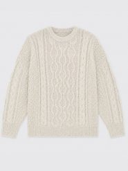 Sweter damski z grubym ozdobnym splotem kremowy Cristi 100. Białe swetry klasyczne damskie Big Star, na jesień, l, z jeansu, bez kołnierzyka. W wyprzedaży za 199.99 zł.