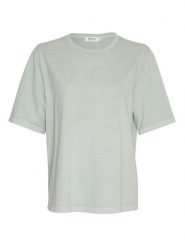 MOSS COPENHAGEN Koszulka "Jo Tammy" w kolorze jasnozielonym rozmiar: XS/S. Zielone bluzki damskie Moss Copenhagen, s, bez wzorów, z bawełny, bez kołnierzyka, bez ramiączek. Za 70.24 zł.