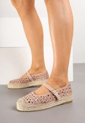 Różowe Ażurowe Espadryle na Płaskiej Podeszwie z Plecionką Aravithra. Czerwone espadryle damskie Born2be, w ażurowe wzory, z jeansu, bez obcasa, na płaskiej podeszwie. Za 79.99 zł.
