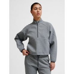 Bluza damska z zamkiem 1/2 Hummel Tech. Szare bluzy damskie Hummel, bez wzorów, bez kaptura. Za 344.50 zł.