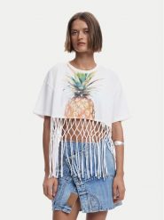Desigual T-Shirt 25SWTKAN Écru Regular Fit. T-shirty damskie Desigual, xs, bez wzorów, z bawełny, bez kołnierzyka. Za 179.99 zł.