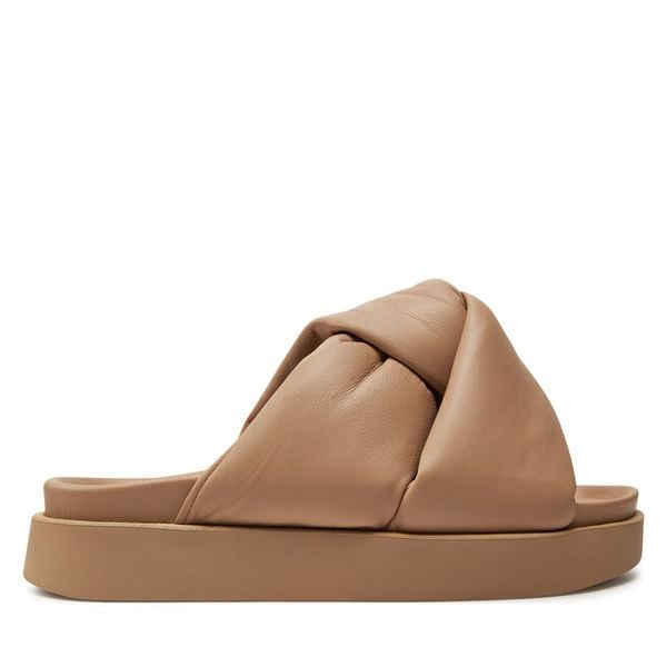 Klapki Inuikii. Brązowe klapki damskie Inuikii, bez wzorów, bez obcasa, bez zapięcia. Za 949.99 zł.